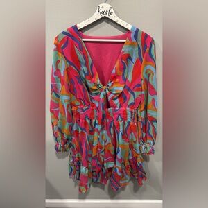 Colorful Abstract Patterned Dress